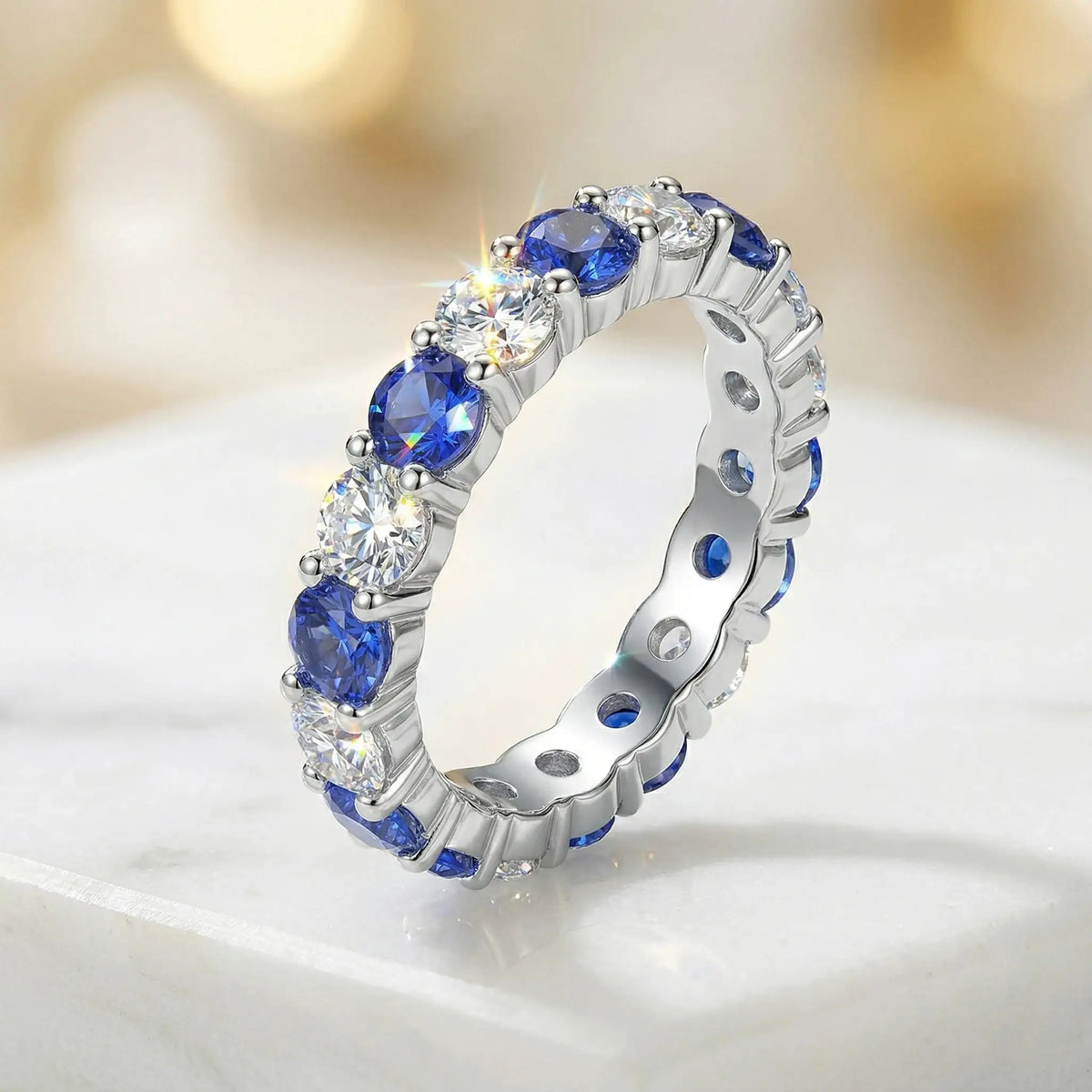 Moissanite Ring in Sterling Silver Grown — product view 2