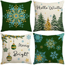 Snowflake Christmas Pillow Covers Set – 4 Decorative Cases
