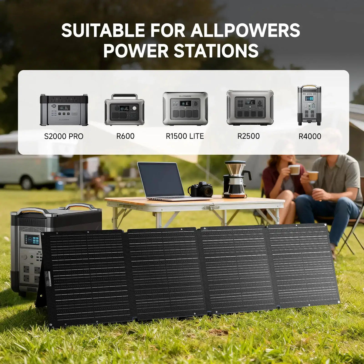 ALLPOWERS 18V Foldable Solar Panel 60W / 100W / 140W / 200W Mobile Solar Charger for Power Supply Laptop Solar Generator Fishing