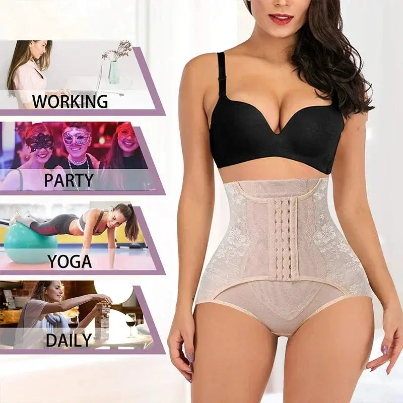 GUUDIA Seamless Tummy Control Shapewear Panties With Hooks