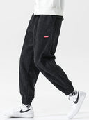 Baggy Corduroy Sweatpants Men Solid Color Casual Joggers