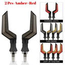 Amber DRL Motorcycle Turn Signal Light Dynamic Flowing Blinker Boost Visibility
