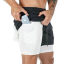 Mens Camo 2In1 Shorts - Quick Dry Gym Running