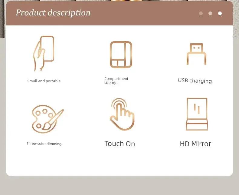 Portable Foldable Storage Box Integrated Dormitory Mirror