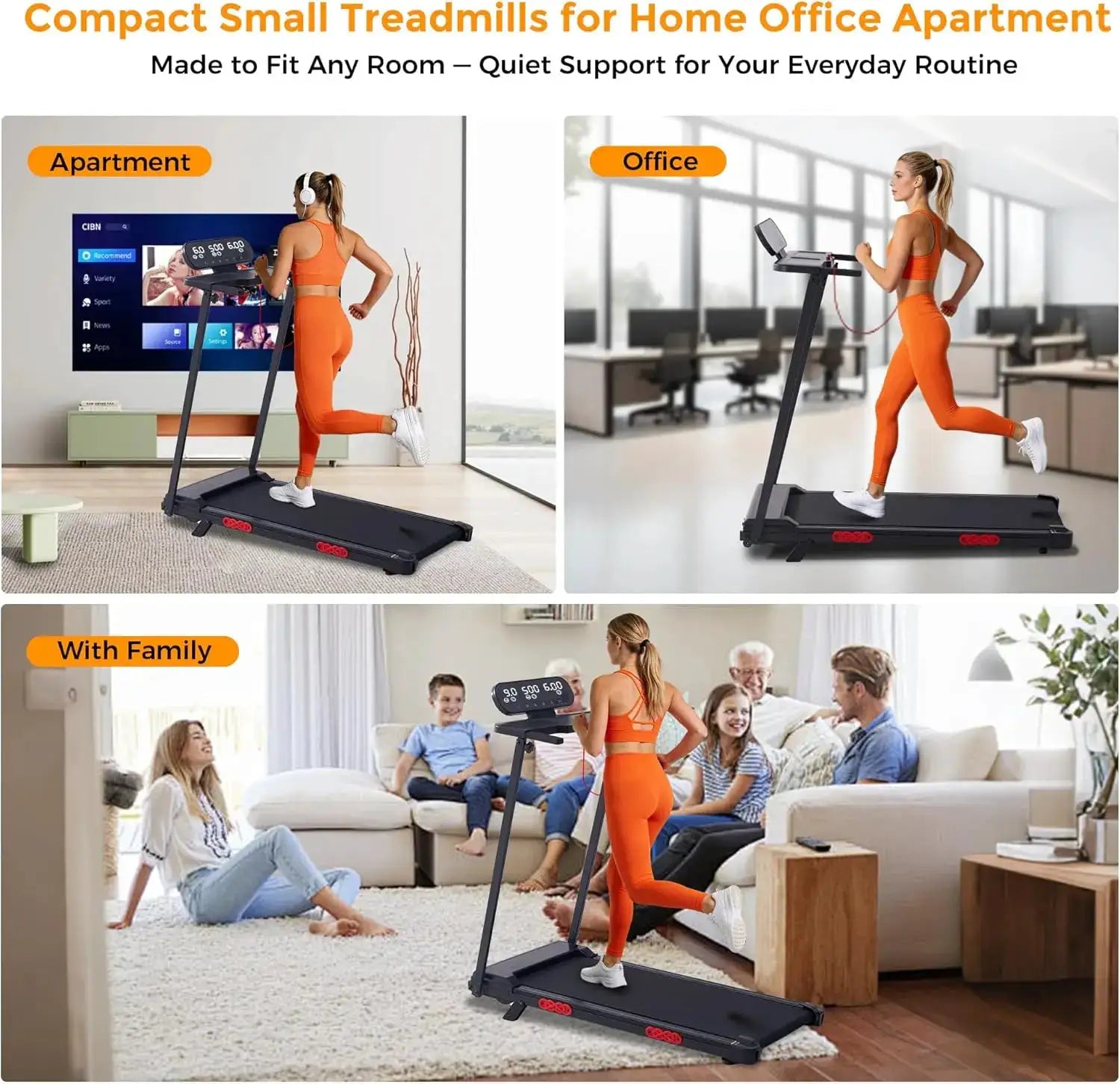 2026 Upgraded 3.5HP Compact Walking Pad Treadmill with Handle Bar & Adjustable Incline, Speed 0.6–10.0 MPH, Max 400-LB Weight Capacity for Home