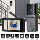 4.3" HD IPS Screen Wireless Visual Intercom Doorbell, 2.4G Smart Video Doorbell Camera 2-Way Talk Audio, Clear Night Vision Low Consumption Long Standby No WiFi Needed Household Home Security Monitoring System