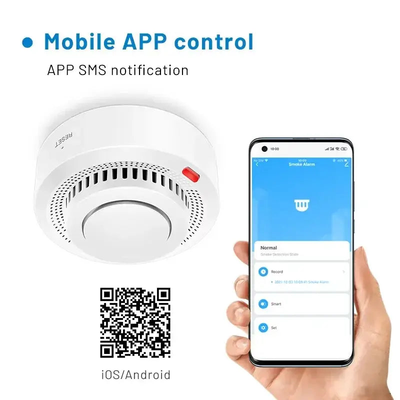 Tuya Smart WiFi Smoke Sensor Alarm 85dB Fire Protection - OurLum.com