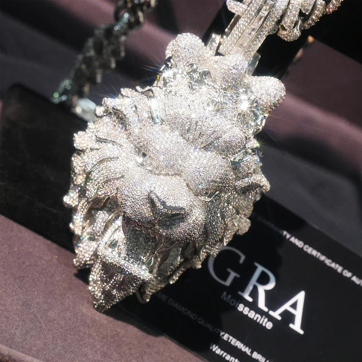 Iced Out Lion Head Crown