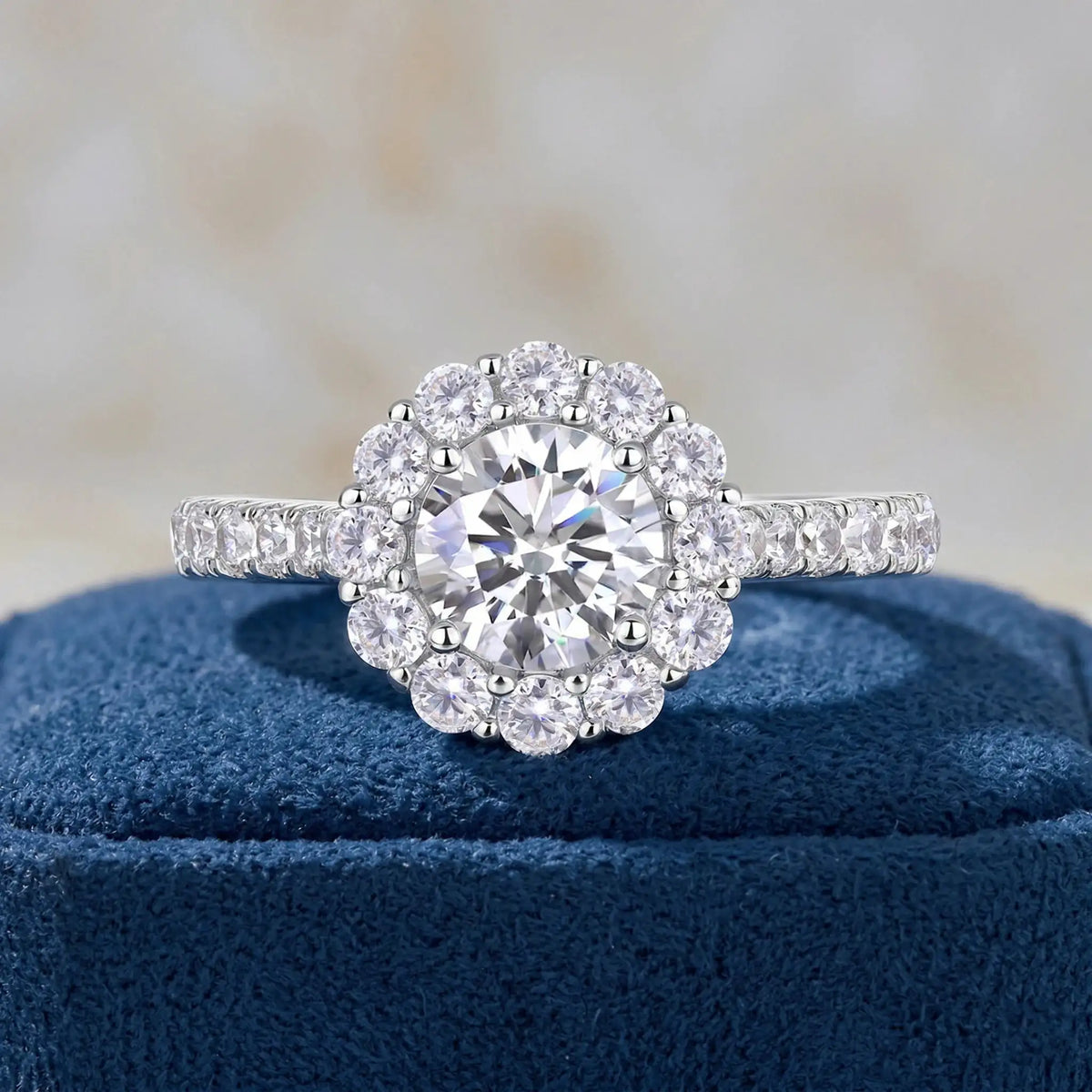 Sparkling Flower Moissanite Ring — product image 3