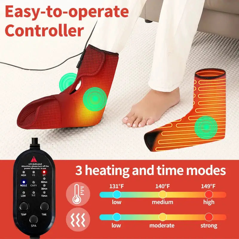 Electric Heating Foot Cover Heating Pad Foot Wrap Home Relax Relieve Fatigue Wellness Protector Vibration Massage Ankle Comfort