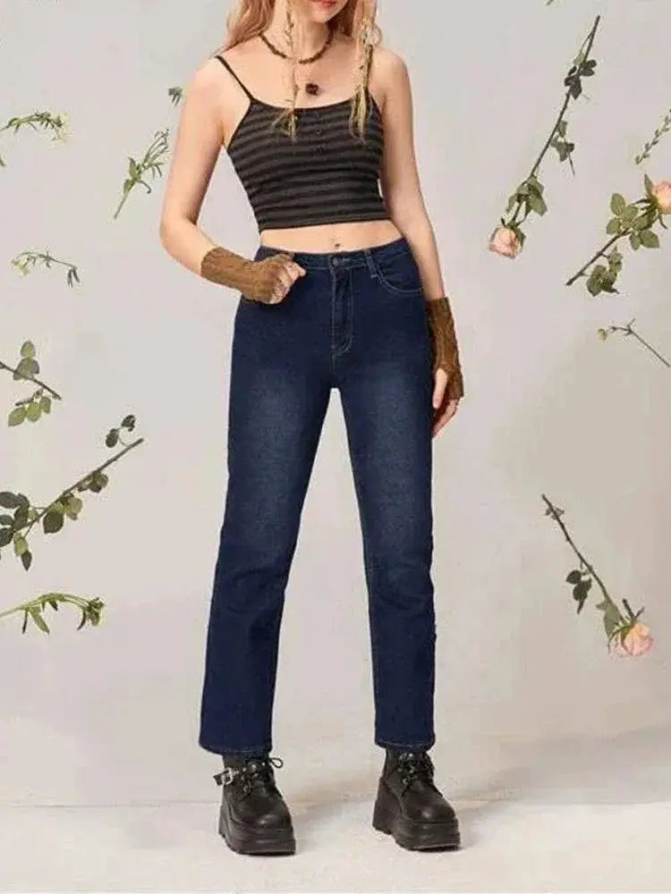Striped Punk Cami Top Edgy Summer Style Button Up Look