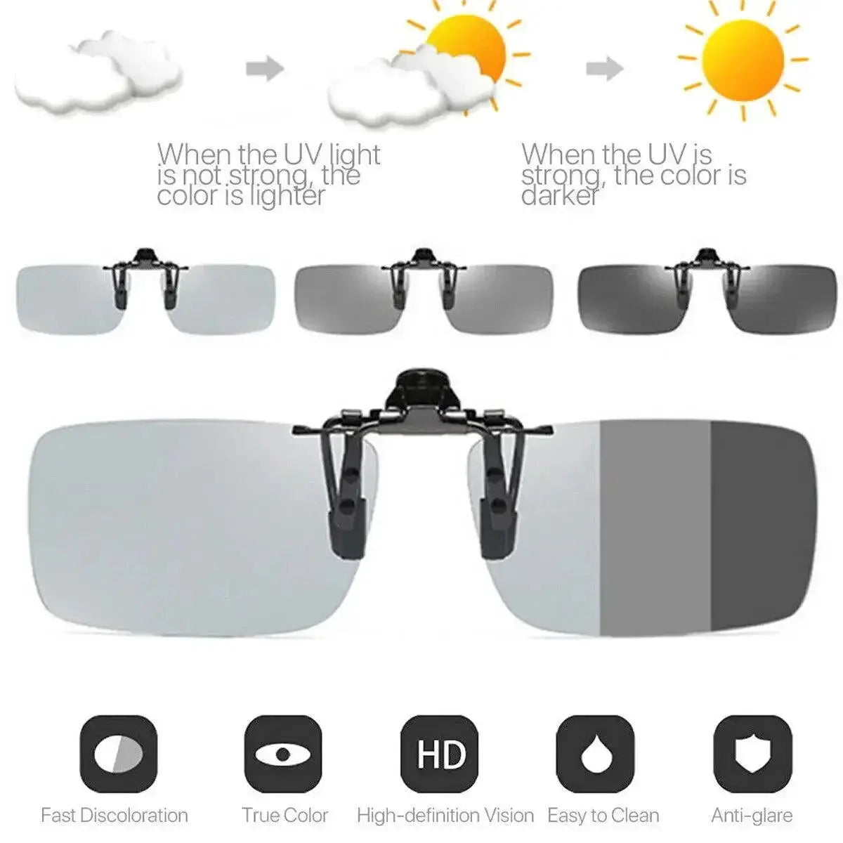 Photochromic Polarized Clip On Sunglasses For Men Stylish