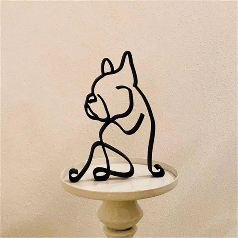 Metal Dog Art Sculpture for Modern Home Office Decor Gift