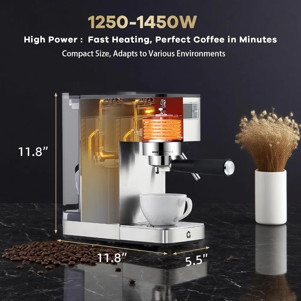 Garvee Compact Espresso Machine–Stainless Steel Professional — product view 6