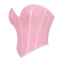 Women Overbust Corsets Crop Tops Golden Printed Bustiers
