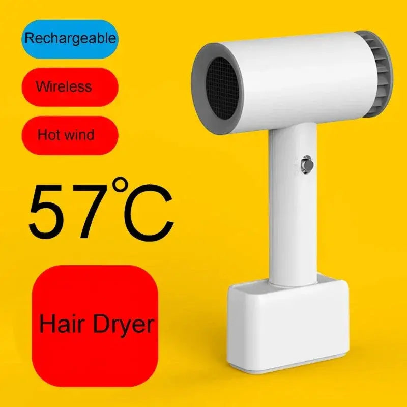 Cordless Hair Dryer Rechargeable Hot Cold Wind Portable