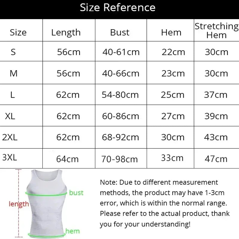 Men's Slimming Compression Corset Vest For Tummy Control