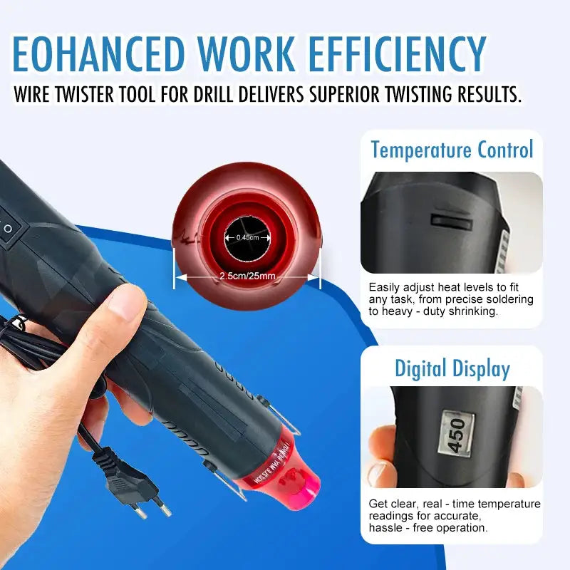 220V Hot Air Gun Soldering Temperature Blower Gun DIY Crafts Electric Power Hot Dryer Mini Heat Gun For Shrink Tubing Car Wrap