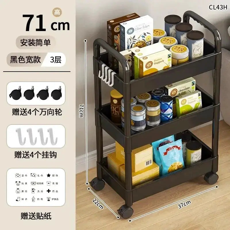 Multi Layer Small Cart Storage Rack With Wheels - OurLum.com