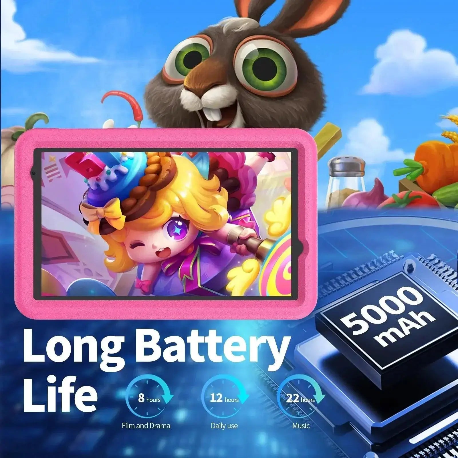 Educational Tablet For Kids Quad Core Dual Cameras
