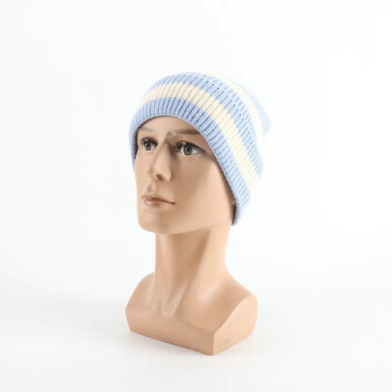Striped Colorblock Knit Winter Hat