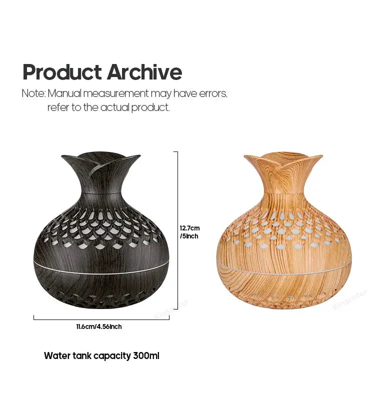 Wood Grain USB Aromatherapy Diffuser With RGB Lighting — product view 10