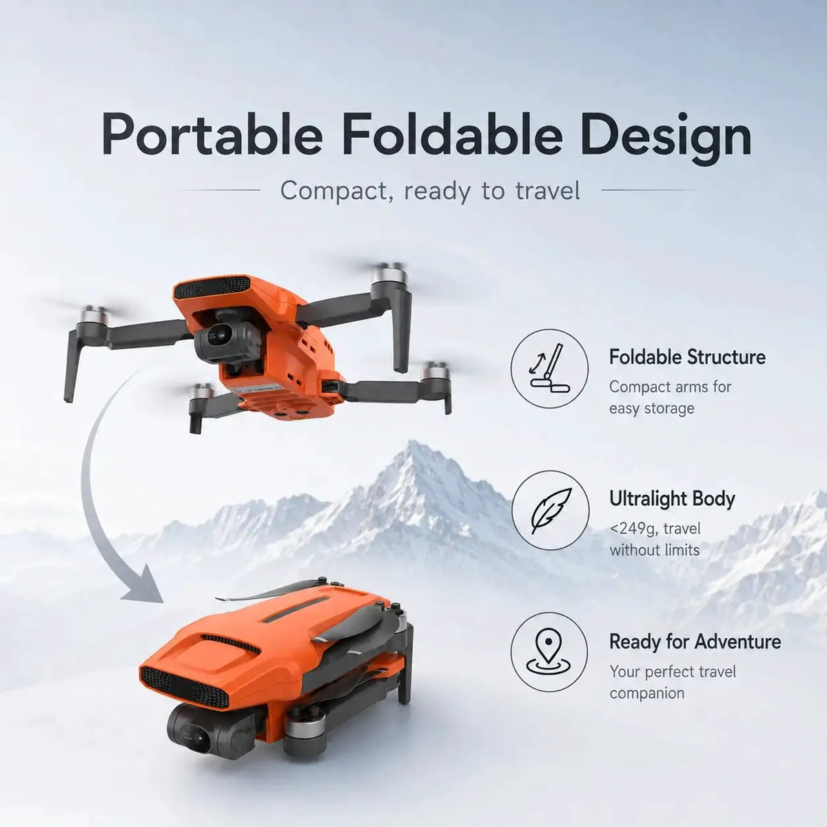 MINI 3 GPS Camera Drone, 4K/60fps UHD Video, 48MP Photos, 3-Axis Mechanical Gimbal, 9KM HD Image Transmission, 32-Min Max Flight Time, Level 5 Wind Resistance, Intelligent Follow, One-Key Return to Home, Foldable Portable Qua