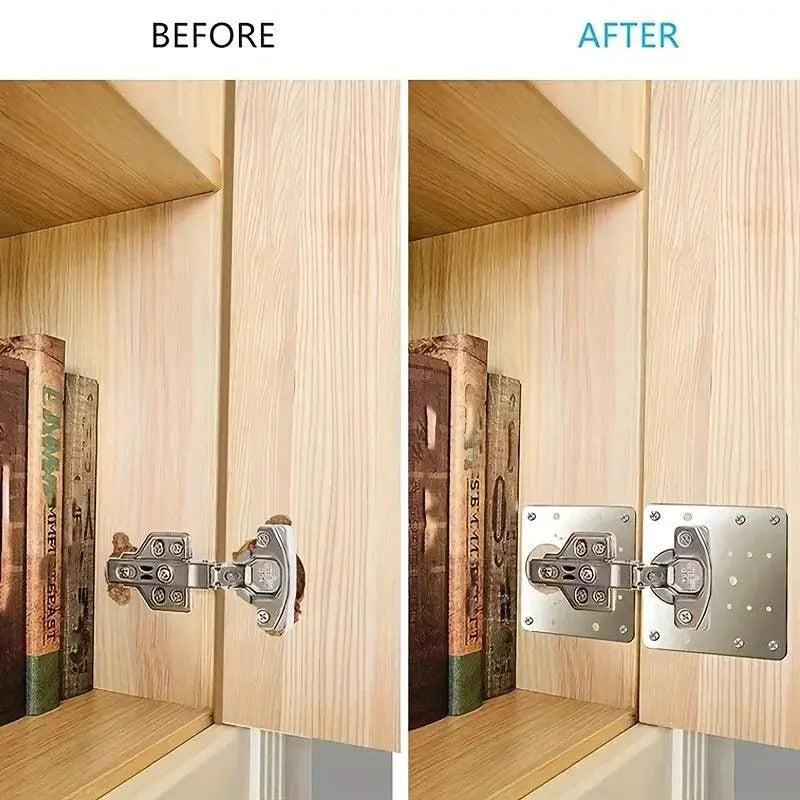 10Pc Cabinet Hinge Repair Plate Kit for Cupboard Door Hardware - OurLum.com