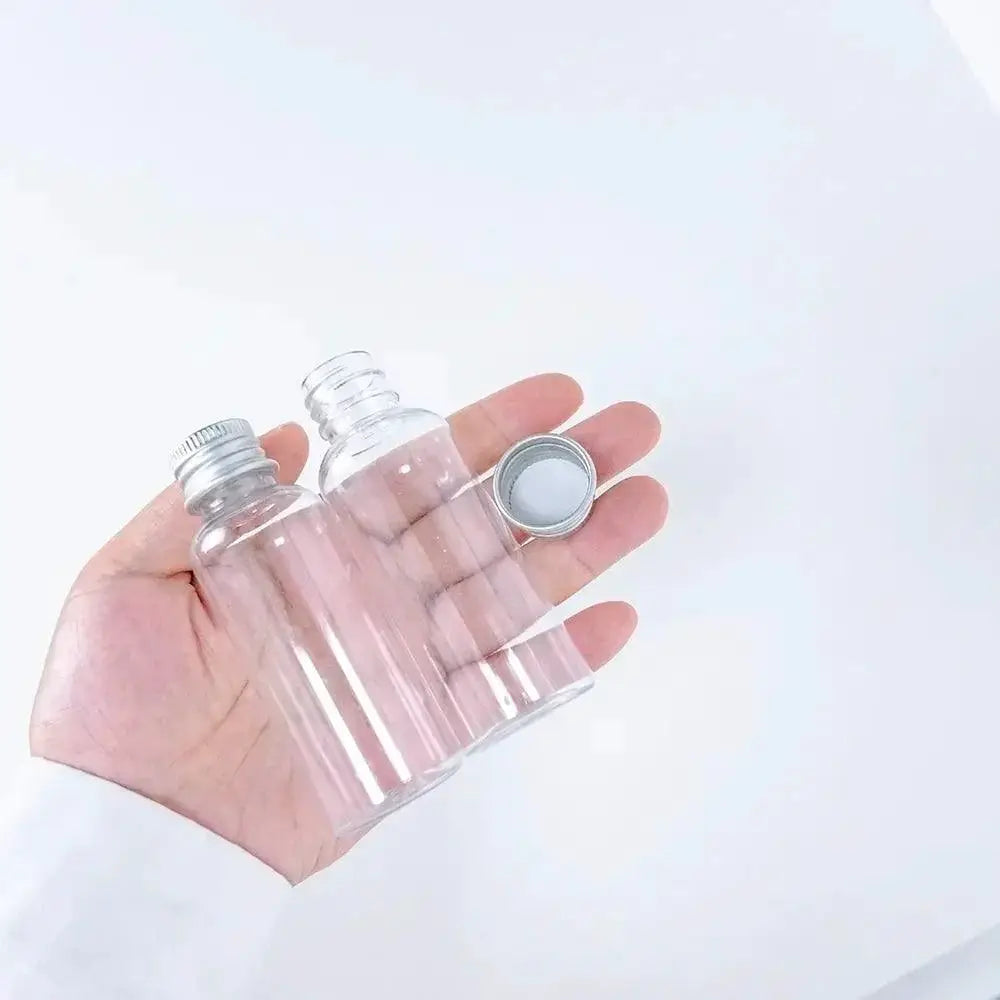Travel Friendly PET Bottles With Aluminium Screw Caps Set