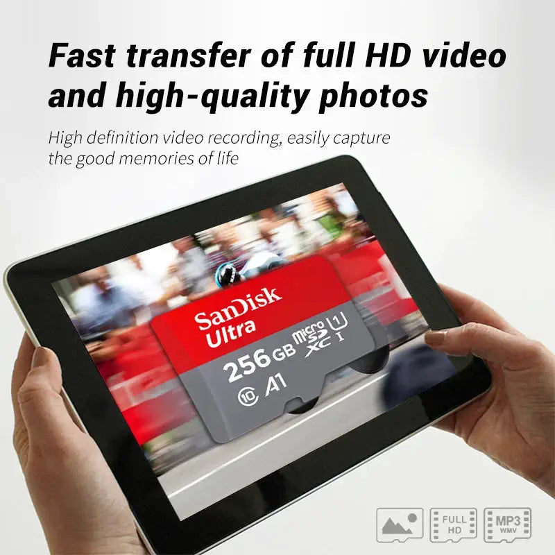 Original SanDisk A1 Micro SD Card C10 Ultra 32GB 64GB 128GB 256GB 512GB 1TB High Speed 150MB/s Memory Card MicroSDXC TF Card