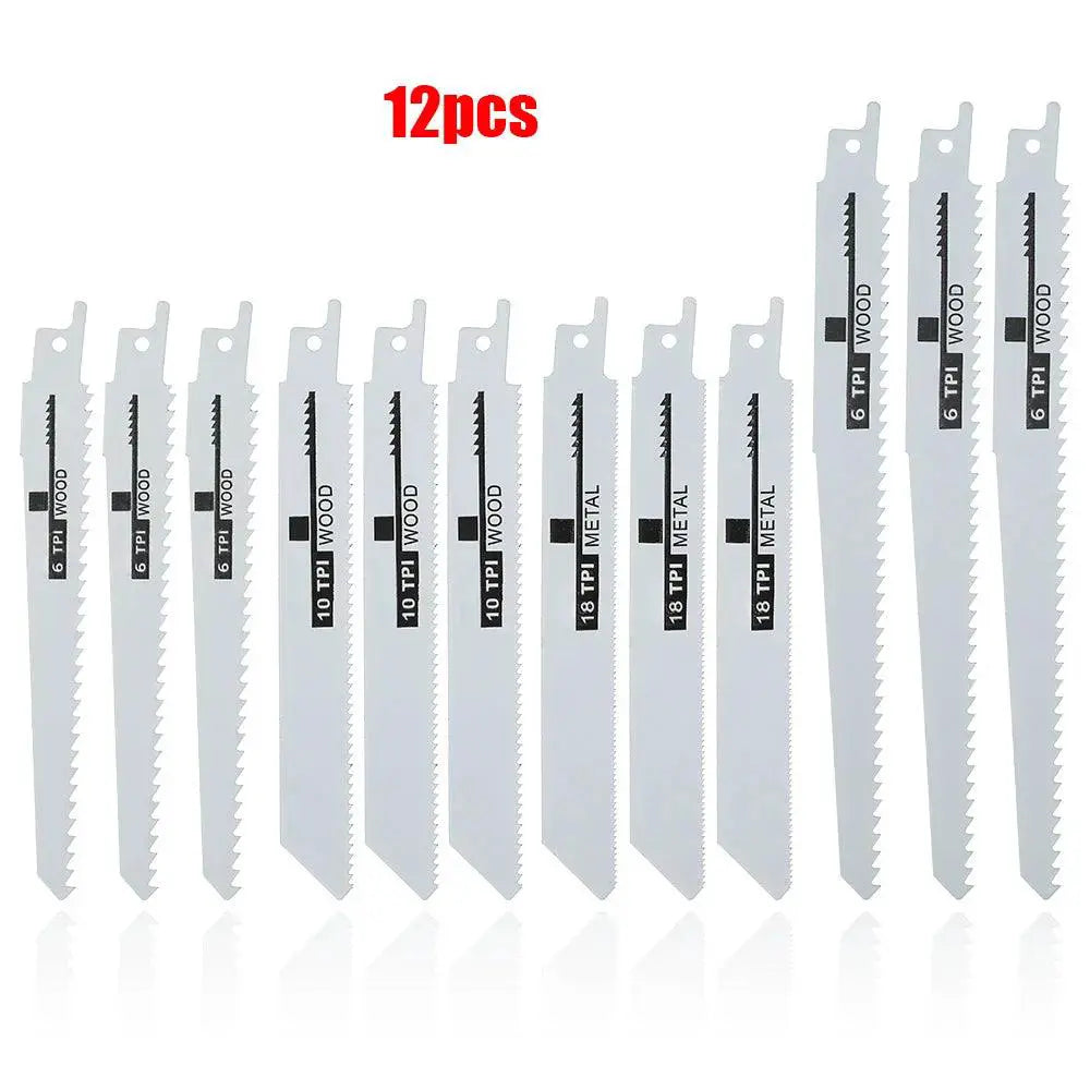 12-Pack Reciprocating Saw Blades for Wood & Metal Essential - OurLum.com