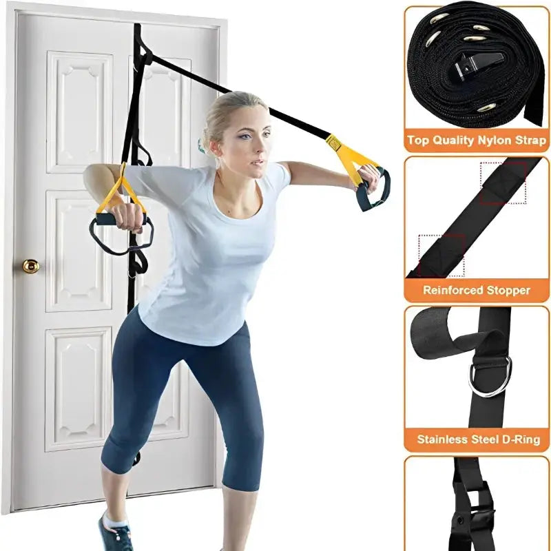 Multi Section Door Anchor Strap For Resistance Bands System