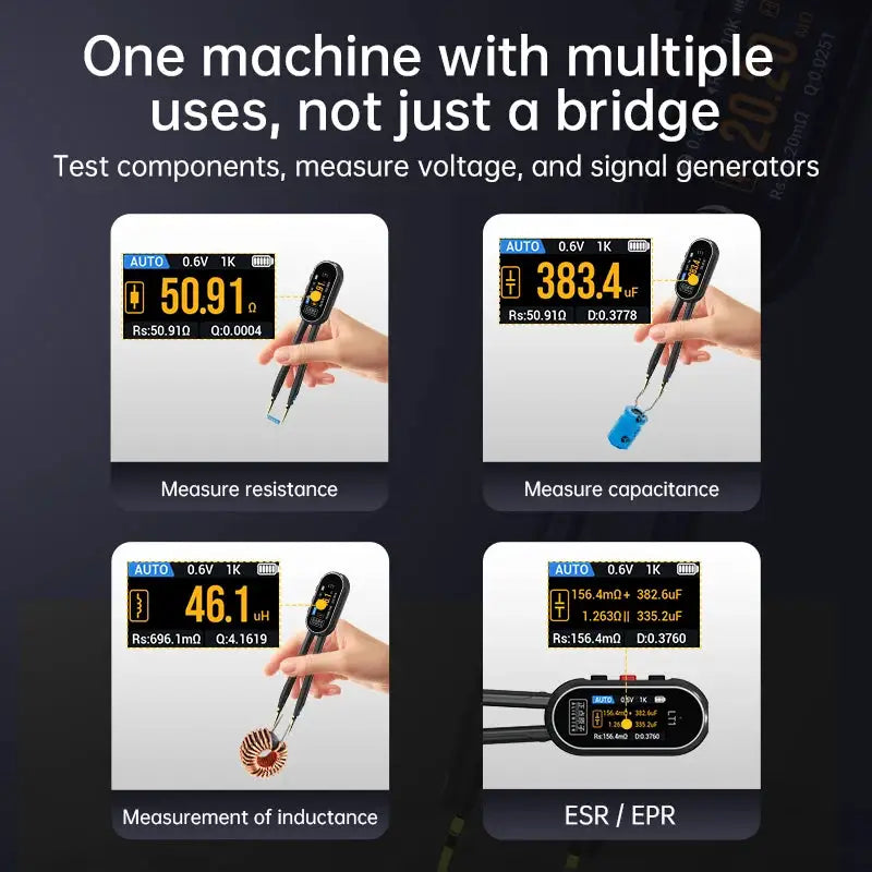 ALIENTEK LT1 Mini Smart Tweezer LCR Tester ERP ESR Tester Digital Resistance Capacitance Inductance Continuity Diode Test Tool