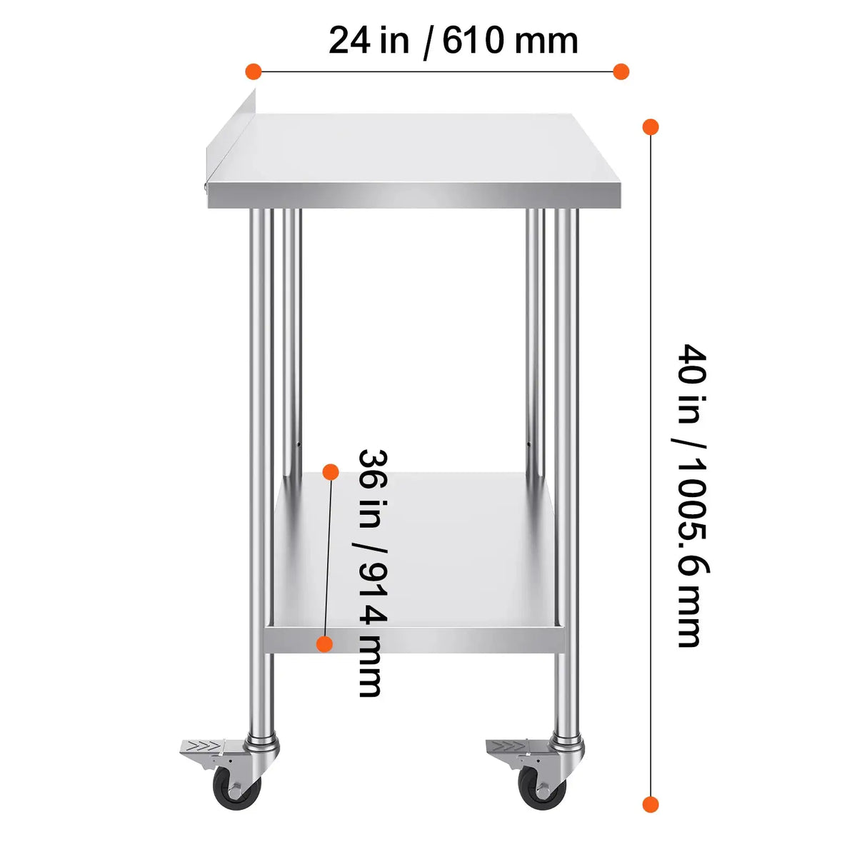 SucceBuy Stainless Steel Work Table Commercial Food Prep — product view 7