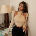 Internet Celebrity Cross Halter T-shirt for Effortless Style