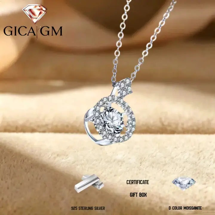1.0-Carat D VVS1 Moissanite Pendant Necklace, Adjustable 925 Sterling Silver Ideal Valentine's Day Gift for Women Mother's Day