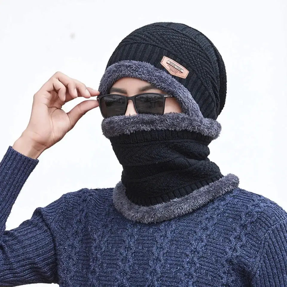 GETINFIT Winter Velvet Warm Hat And Scarf Set For All