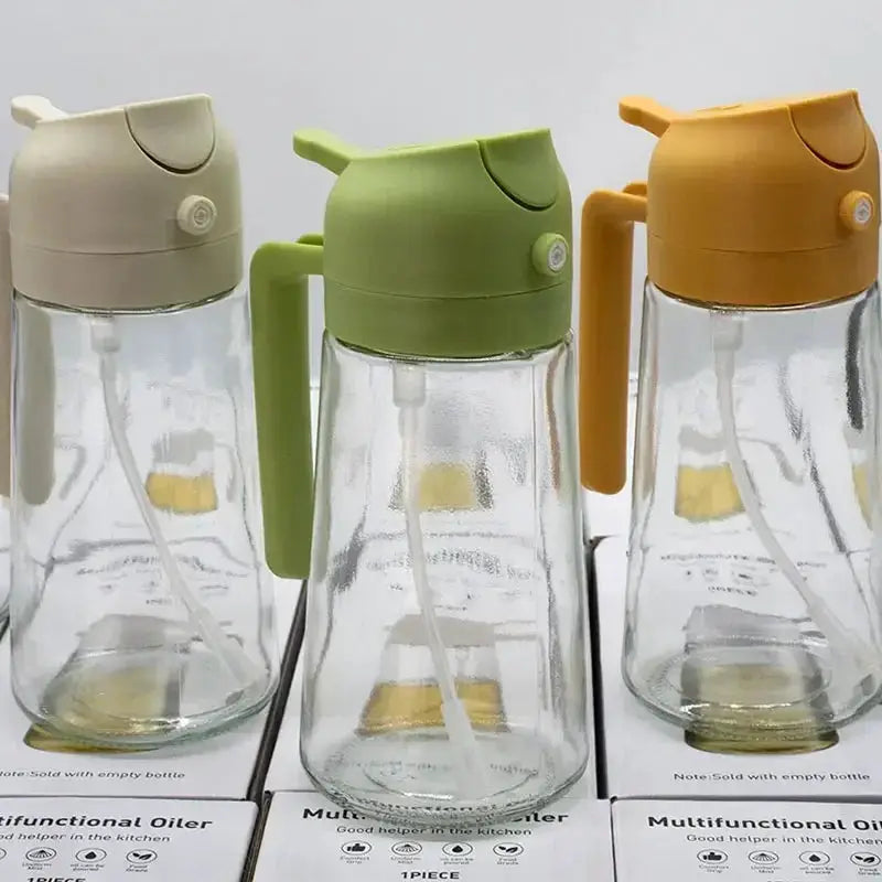 2in1 Glass Oil Sprayer Bottle 500ml For BBQ And Kitchen Tools - OurLum.com
