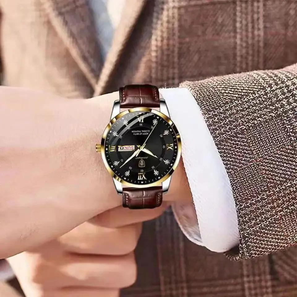 Premium Luxury Leather Wristwatch Waterproof Timepiece - OurLum.com