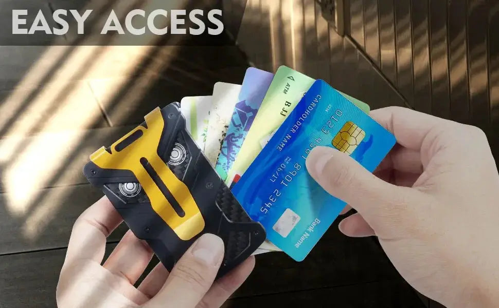 Card Holder RFID Owl Eye Carbon Fiber Metal Wallet