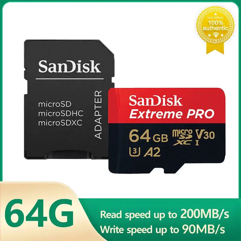 SanDisk V30 Micro SD Extreme PRO 32GB 64GB 128G 256G 512GB 1TB UHS-I Memory Card TF Card 200MB/s C10 U3 4K for Camera Steam Deck