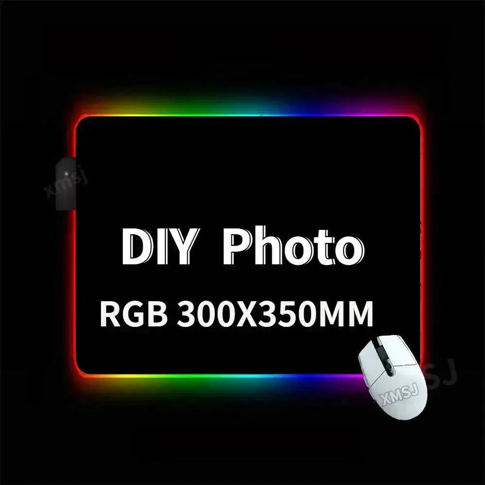 RGB Anime Logo Gaming Mouse Pad Personalized CSGO Desk Mat