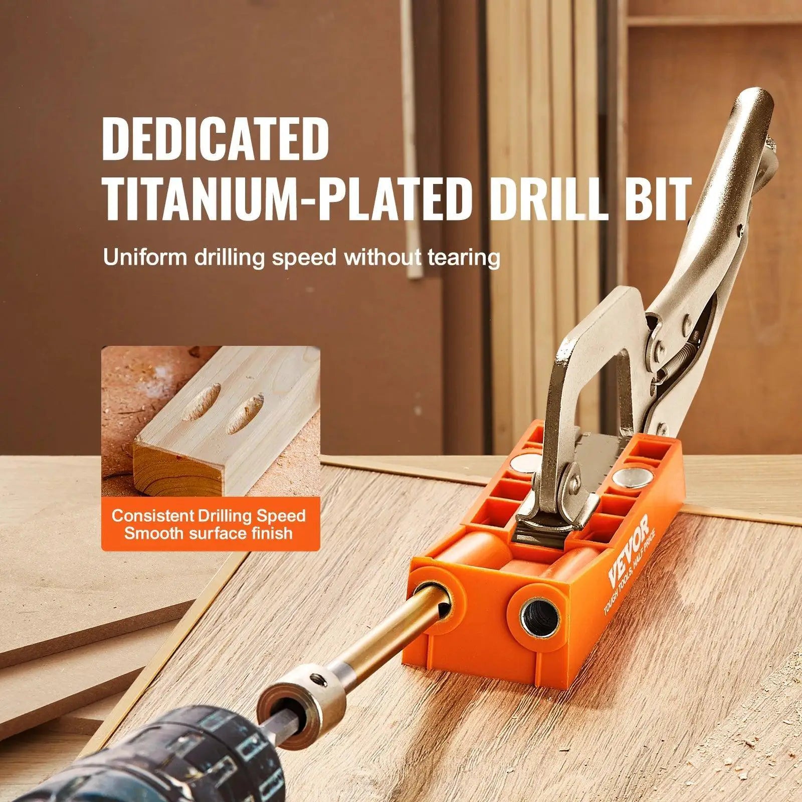 VEVOR 56 Pieces Pocket Hole Jig System With 9 Inch Clamp
