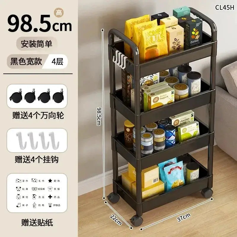 Multi Layer Small Cart Storage Rack With Wheels - OurLum.com