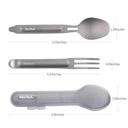 Lightweight Titanium Camping Spoon and Fork Set with Case