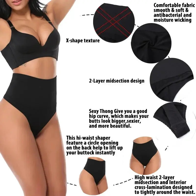 3XL High Waist Thong Shapewear Tummy Control Butt Lifter