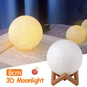 Night Light: Color Changing 3D Printed Moon Lamp LED Decor