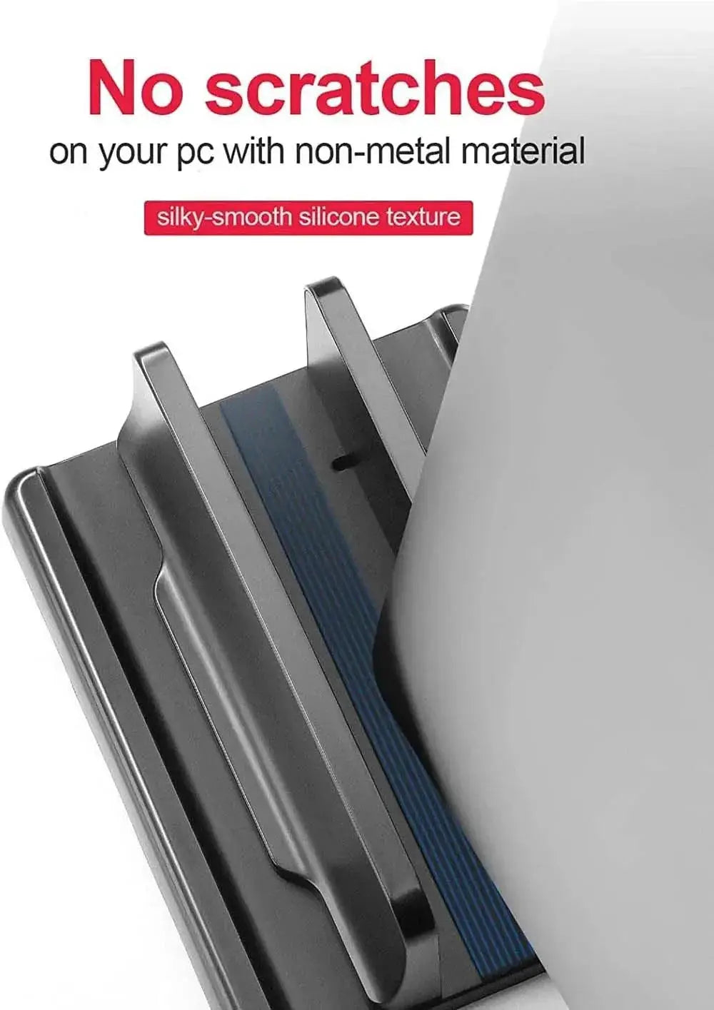 Vertical Laptop Stand Dual Slot Adjustable Dock Space Saver