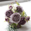 Rose Pink Silk Peony Wedding Bouquet - Artificial Decoration