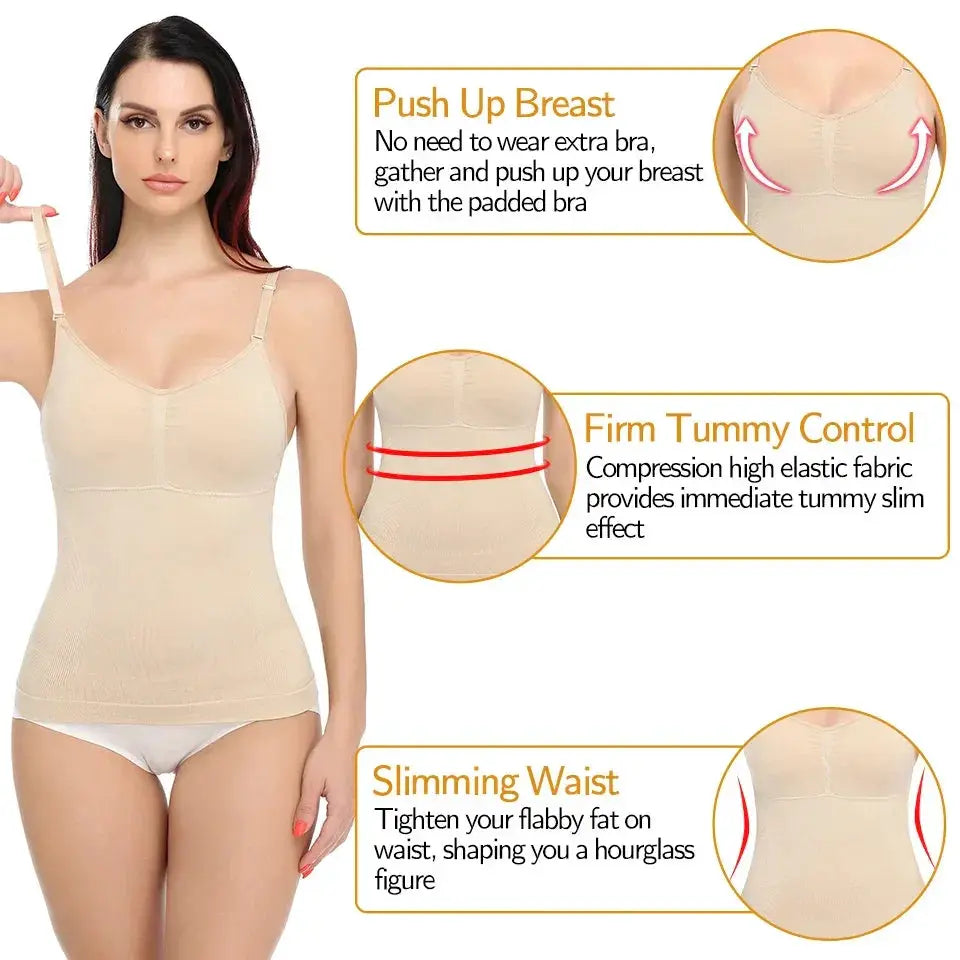 Tummy Control Shapewear Camisole With Adjustable Straps